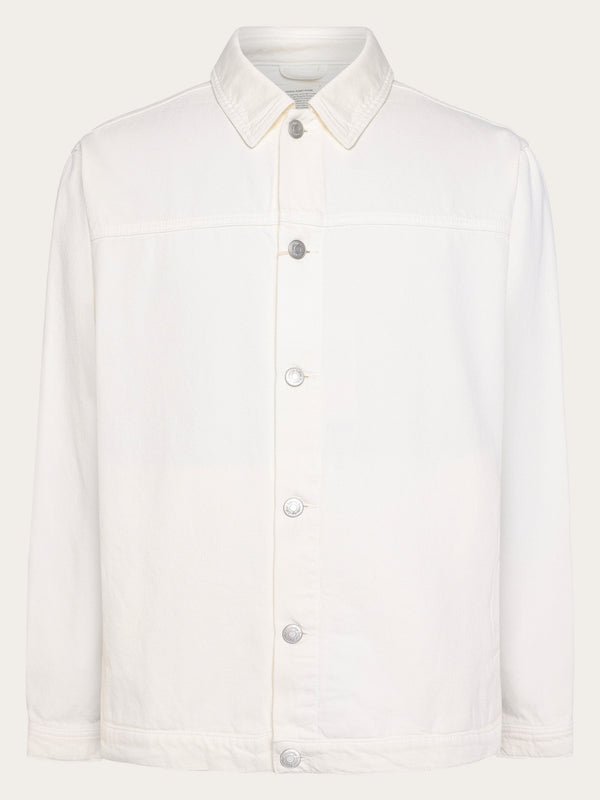 KnowledgeCotton Apparel - UNI Raw twill workwear jacket - GOTS/Vegan Overshirts 1387 Egret