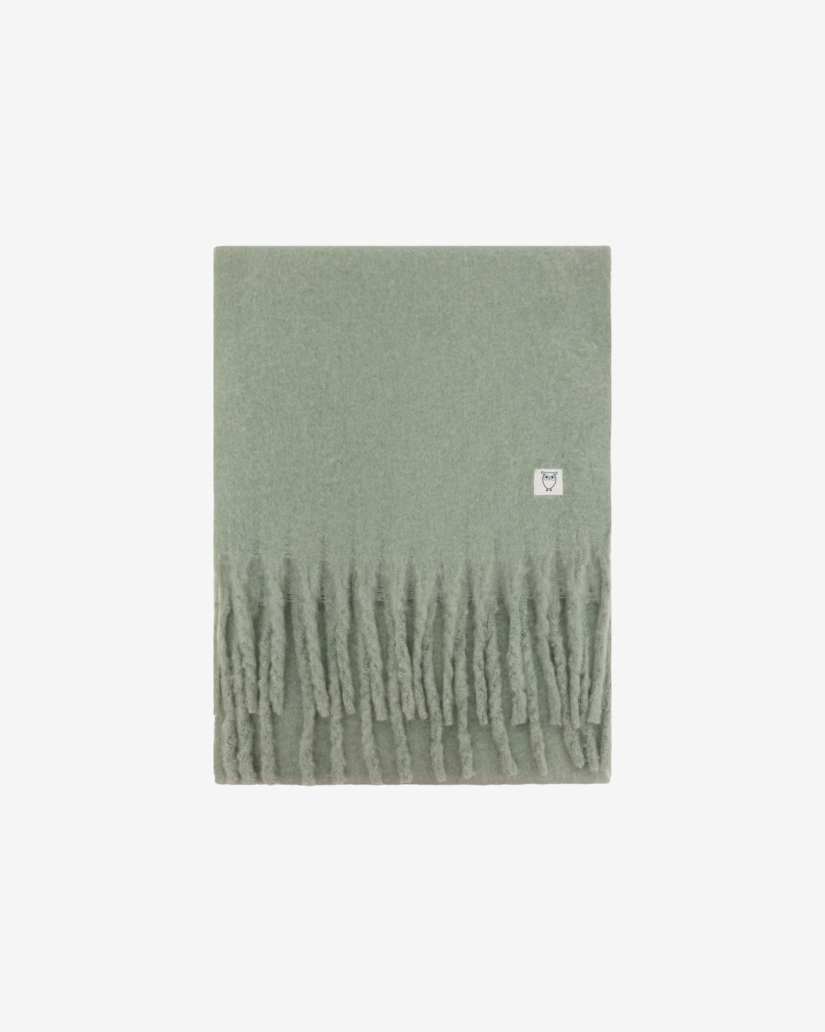 KnowledgeCotton Apparel - UNI Recycled fringe scarf Scarfs 1396 Lily Pad