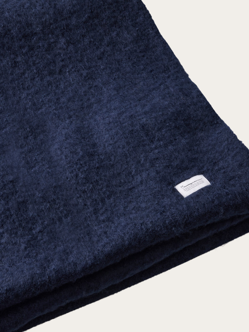 KnowledgeCotton Apparel - UNI Recycled fringe scarf Scarfs 1412 Night Sky