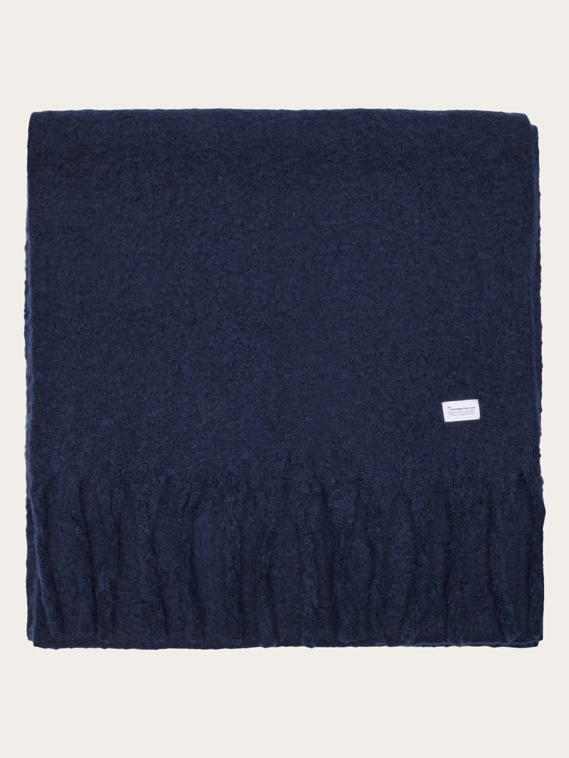 KnowledgeCotton Apparel - UNI Recycled fringe scarf Scarfs 1412 Night Sky