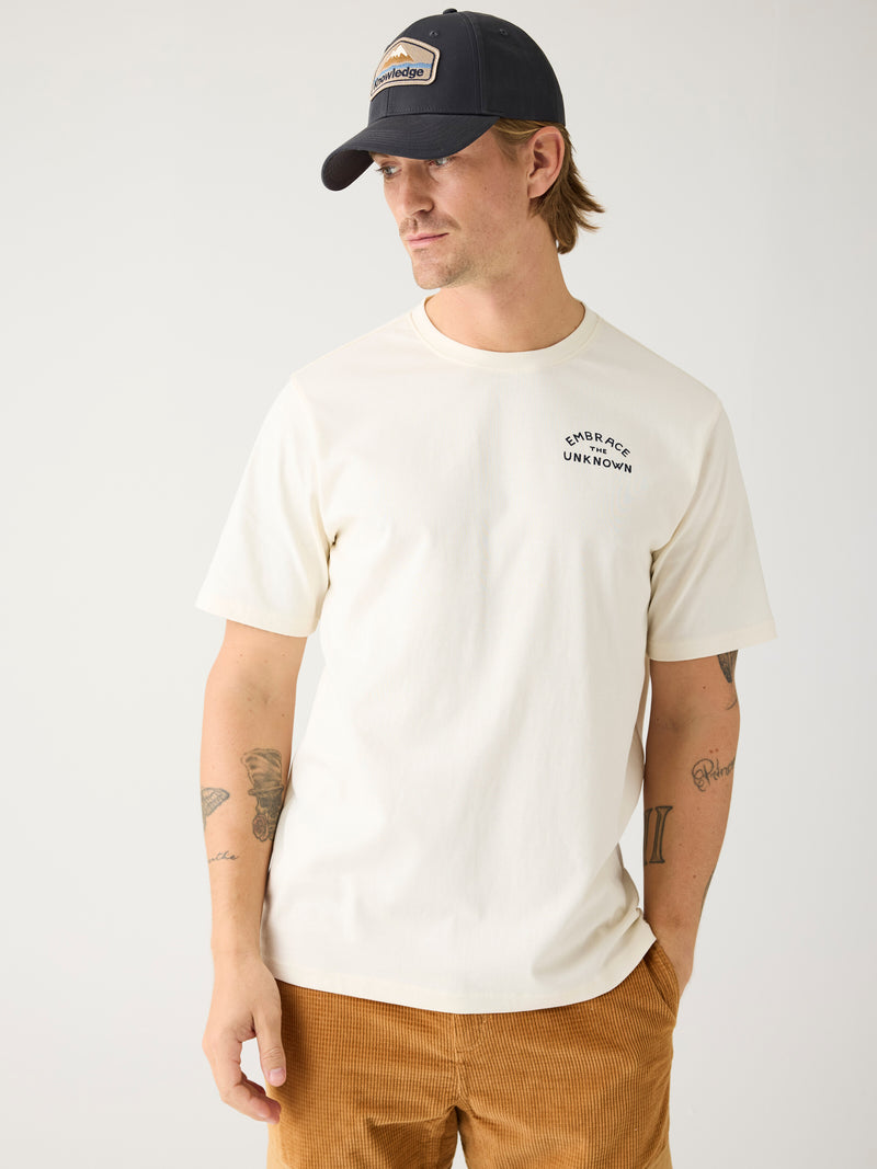 KnowledgeCotton Apparel - MEN Regenerative Organic Cotton Back Print T-Shirt GOTS T-shirts 1387 Egret