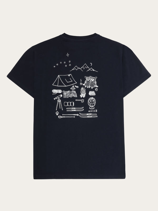 KnowledgeCotton Apparel - MEN Regenerative Organic Cotton Back Print T-Shirt GOTS T-shirts 1412 Night Sky