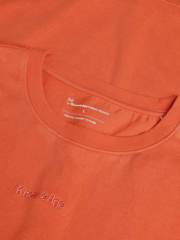 KnowledgeCotton Apparel - MEN Regenerative Organic Cotton Chest Embroidery T-Shirt - GOTS/Vegan T-shirts 1481 Langoustino