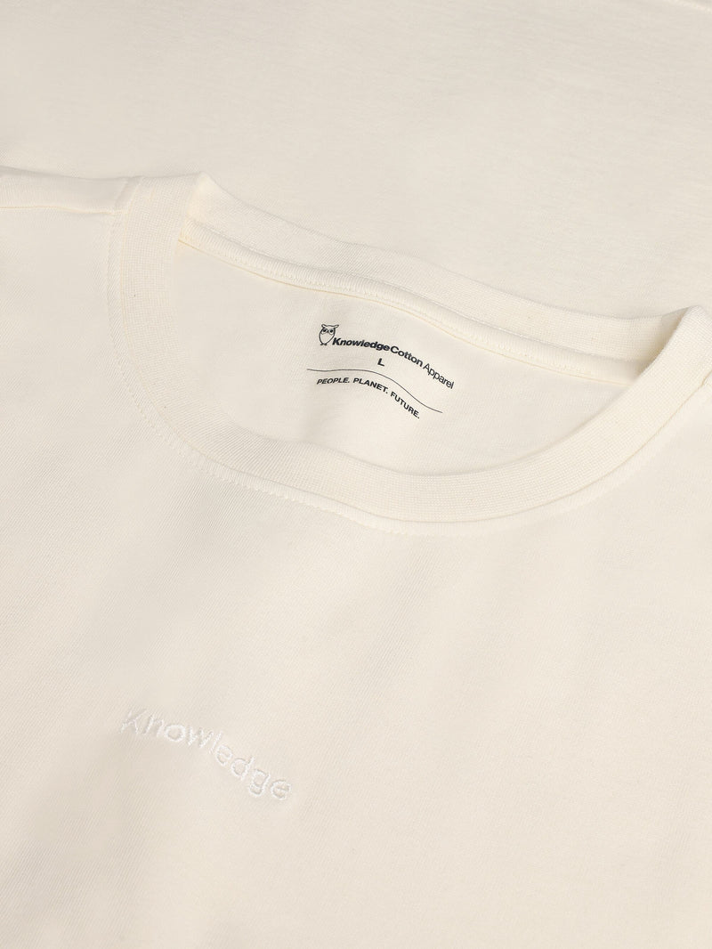 KnowledgeCotton Apparel - MEN Regenerative Organic Cotton Chest Embroidery T-Shirt - GOTS/Vegan T-shirts