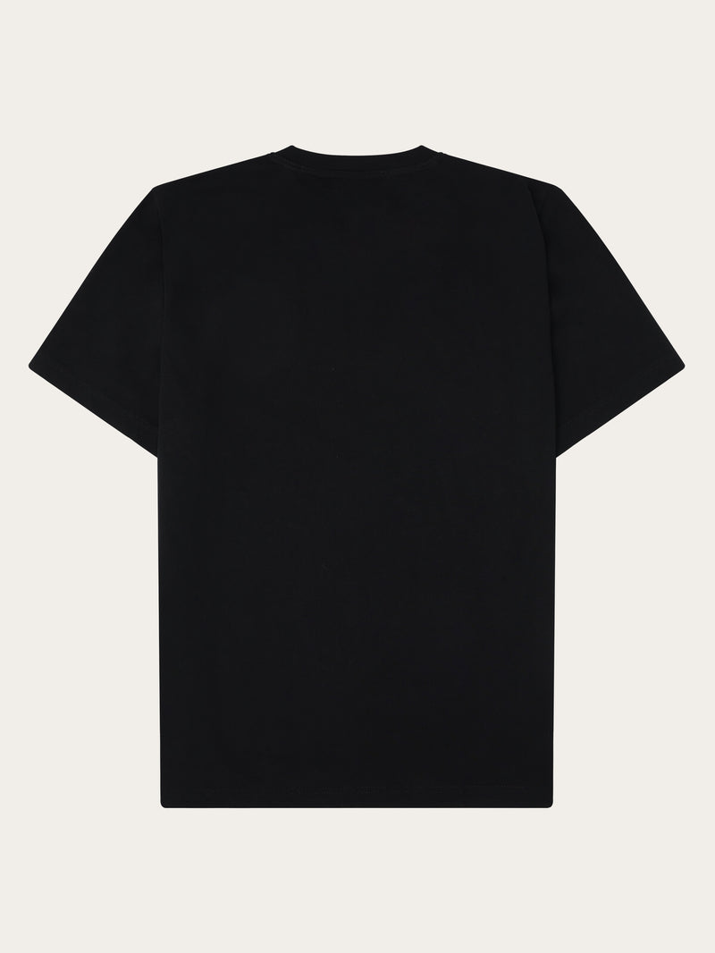 KnowledgeCotton Apparel - MEN Regenerative Organic Cotton Chest Printed T-Shirt Water Is Life GOTS/Vegan T-shirts 1300 Black Jet