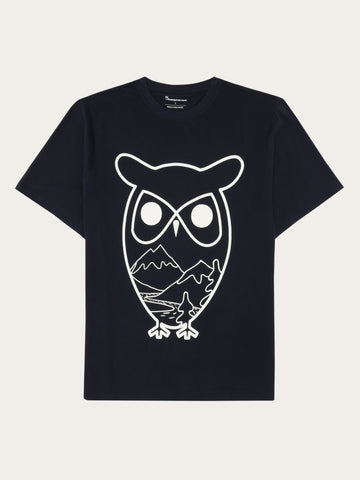 KnowledgeCotton Apparel - MEN Regenerative Organic Cotton Front Print T-Shirt GOTS T-shirts 1412 Night Sky