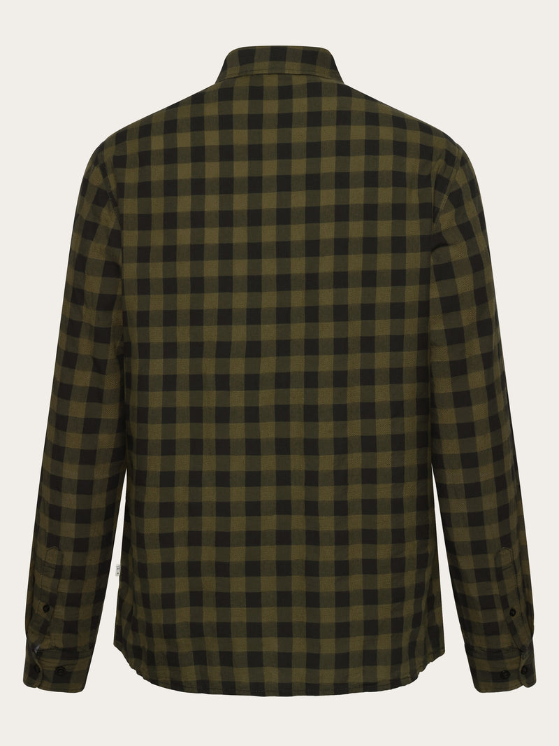 KnowledgeCotton Apparel - MEN Regular checked shirt - GOTS/Vegan Shirts 7023 Green check