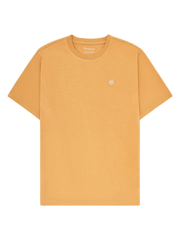 KnowledgeCotton Apparel - MEN Regular fit Badge t-shirt T-shirts 1484 Apple Cinnamon