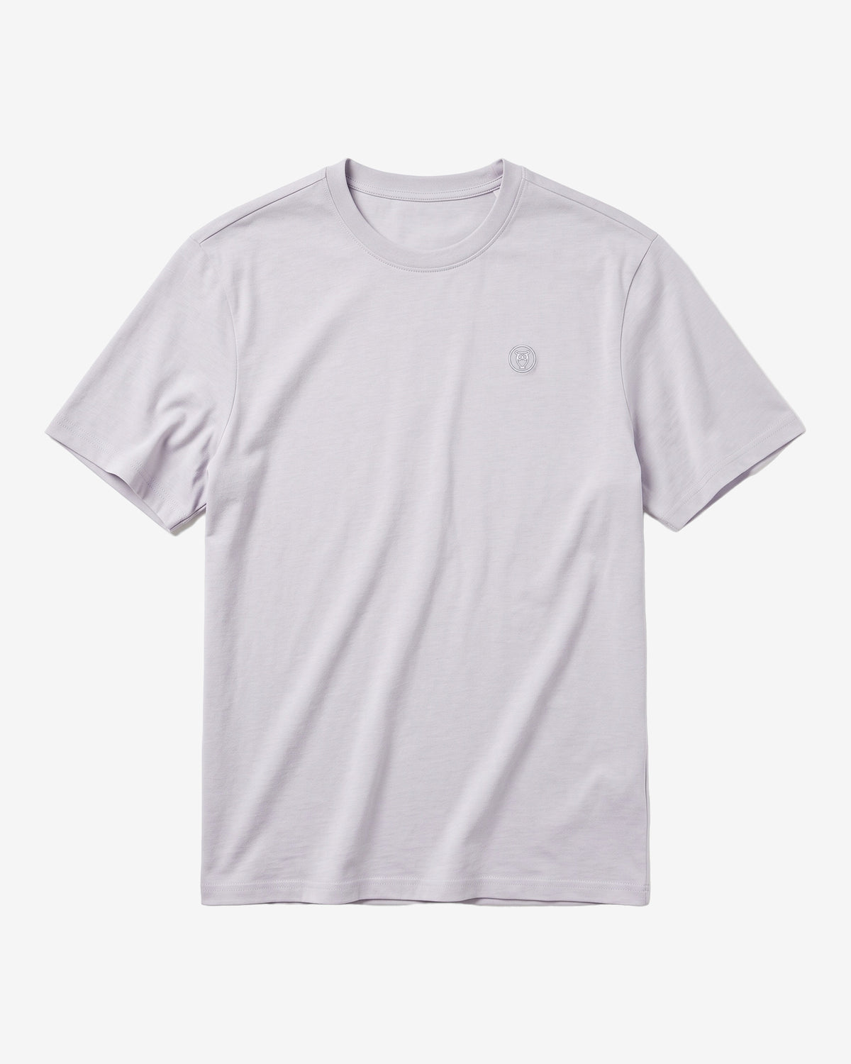 KnowledgeCotton Apparel - MEN Regular fit Badge t-shirt T-shirts 1513 Light Heather Grey