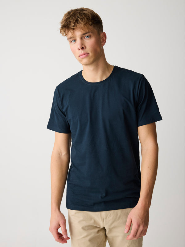 KnowledgeCotton Apparel - MEN Regular fit Basic tee T-shirts 1001 Total Eclipse