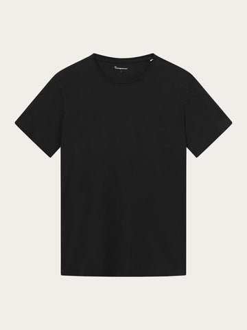 KnowledgeCotton Apparel - MEN Regular fit Basic tee T-shirts 1300 Black Jet