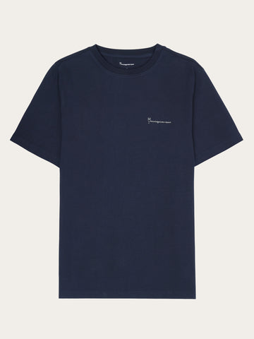 KnowledgeCotton Apparel - MEN Regular fit colorful trademark print t-shirt - Regenerative Organic Certified® - GOTS/Vegan T-shirts 1412 Night Sky