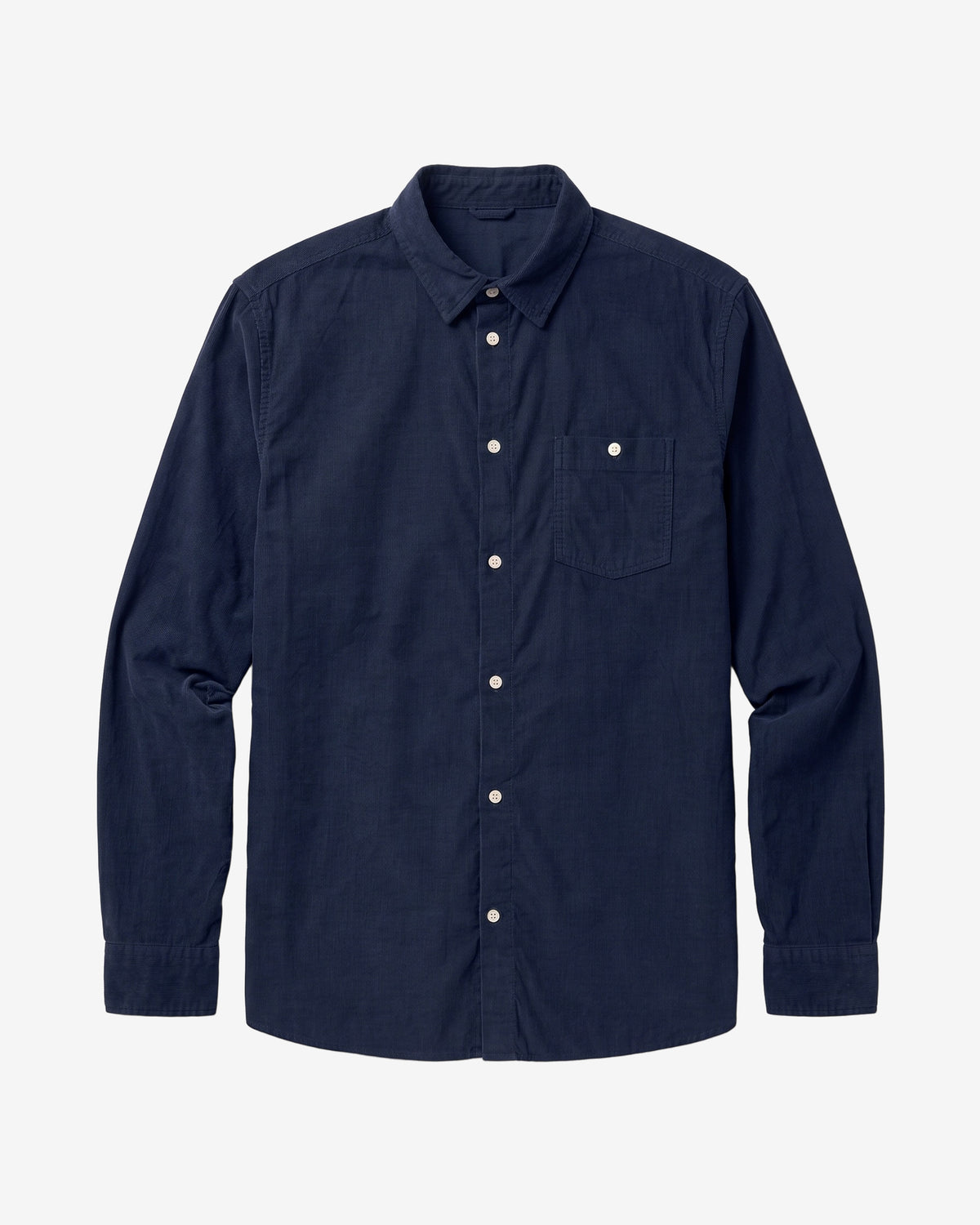 KnowledgeCotton Apparel - MEN Regular fit corduroy shirt Shirts 1001 Total Eclipse