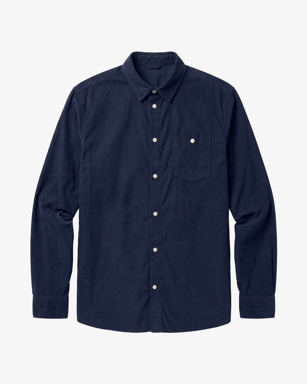 KnowledgeCotton Apparel - MEN Regular fit corduroy shirt Shirts 1001 Total Eclipse