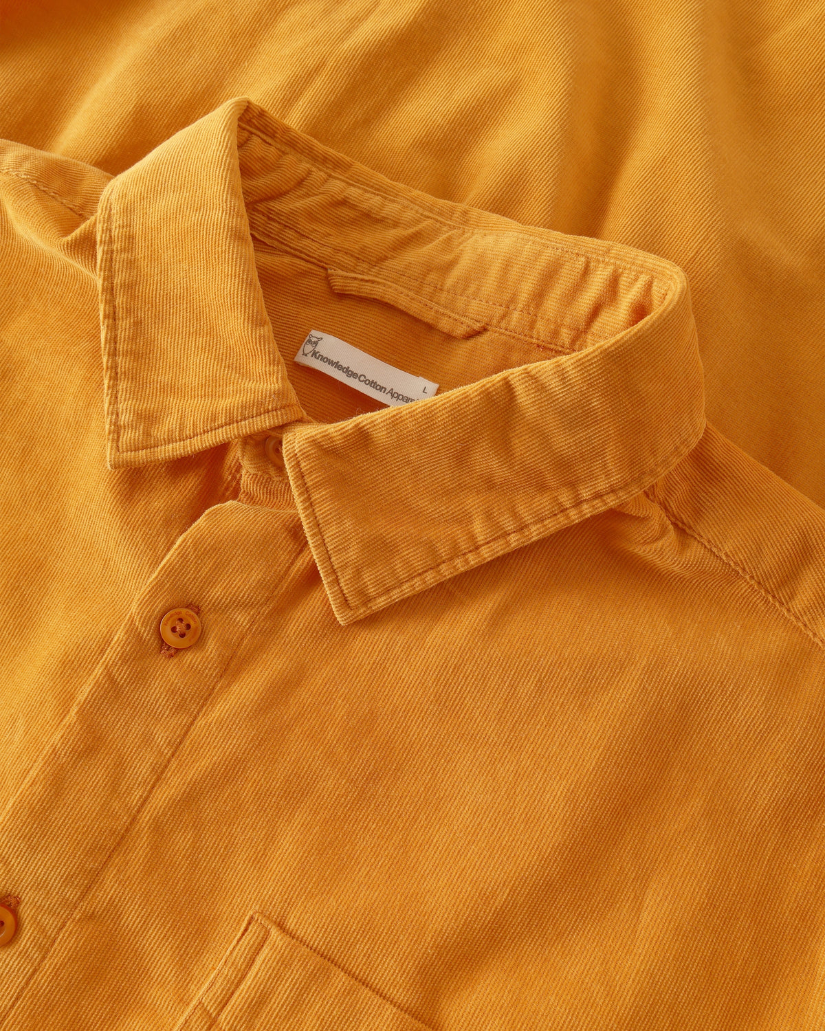 KnowledgeCotton Apparel - MEN Regular fit corduroy shirt Shirts 1502 Golden Oak