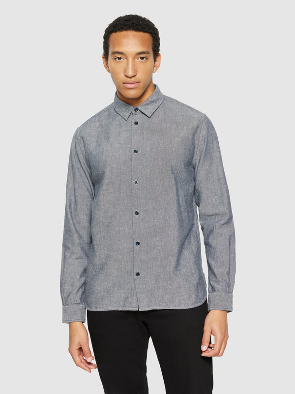 KnowledgeCotton Apparel - MEN Organic Cotton Flannel Shirt GOTS Shirts 1412 Night Sky