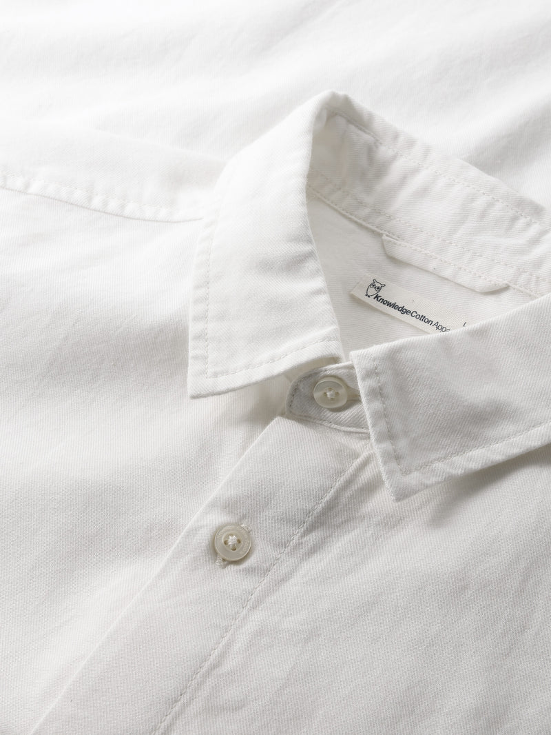 KnowledgeCotton Apparel - MEN Regular fit light twill shirt - GOTS/Vegan Shirts 1387 Egret