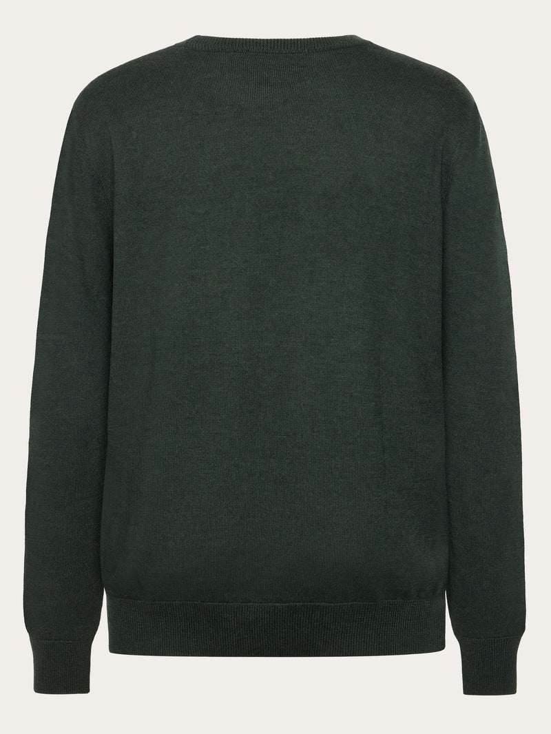 KnowledgeCotton Apparel - MEN Regular merino knit crew neck - RWS Knits 1090 Forrest Night