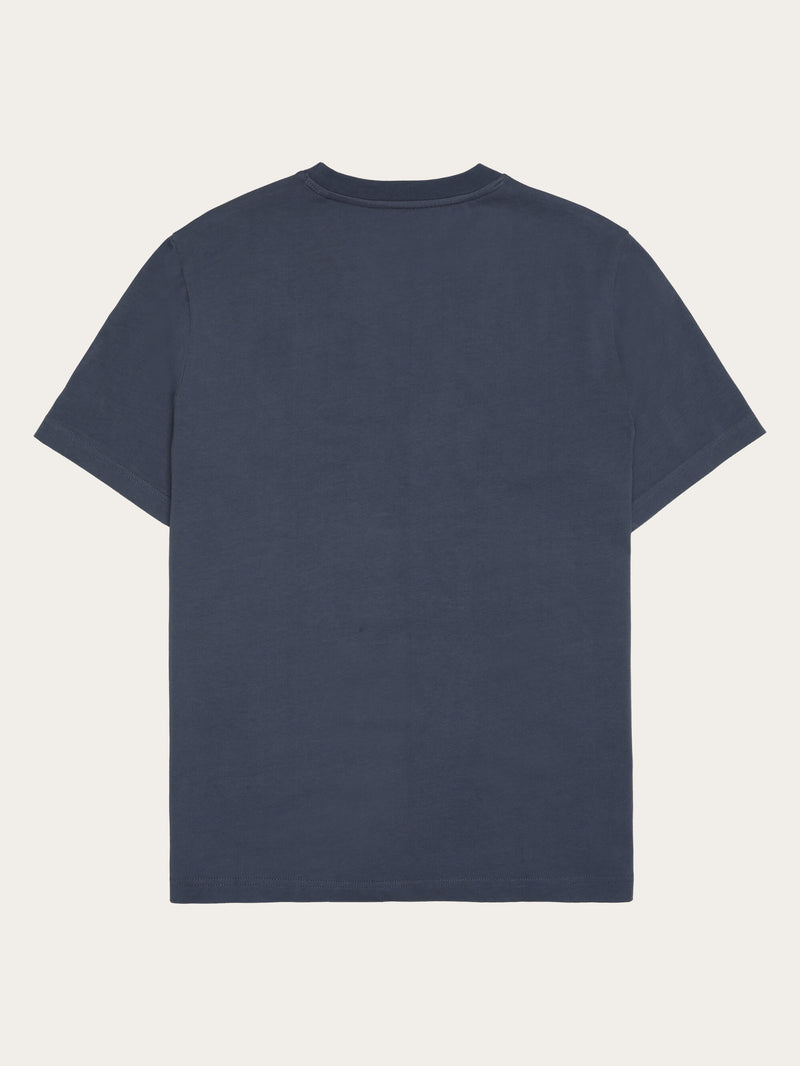 KnowledgeCotton Apparel - MEN Regular short sleeve heavy single t-shirt - Regenerative Organic Certified™ - GOTS/Vegan T-shirts 1226 Vintage Indigo
