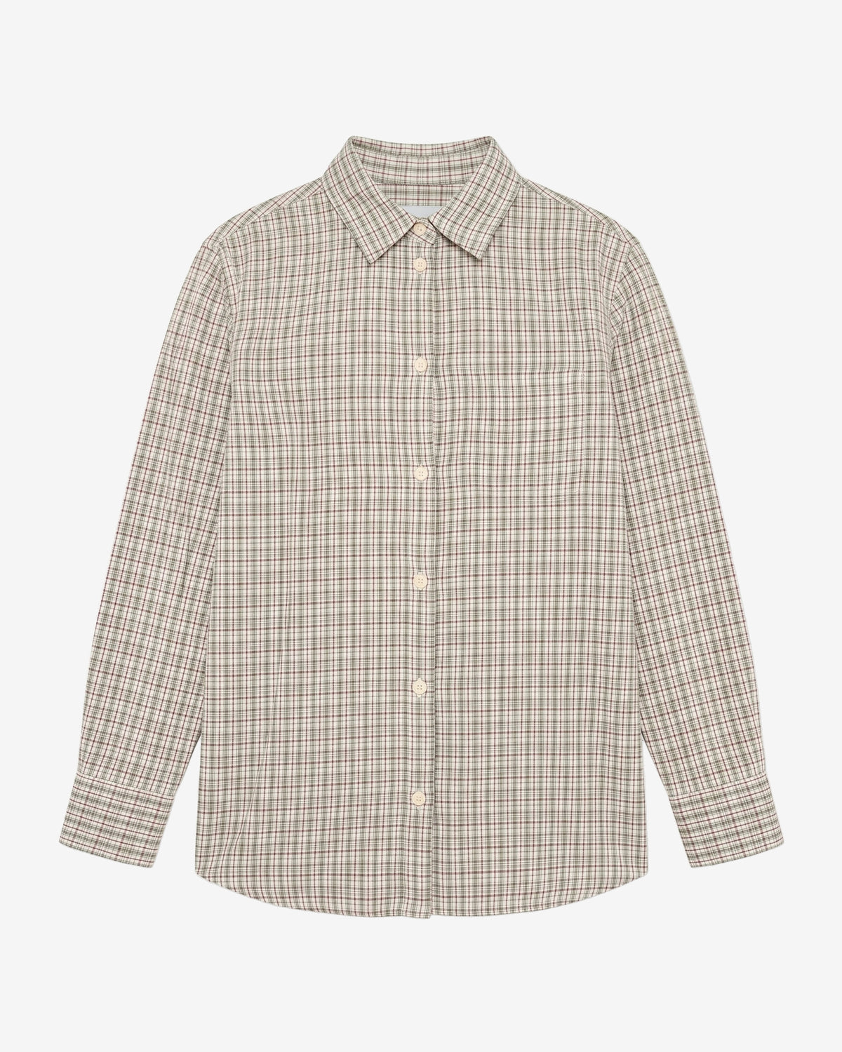 KnowledgeCotton Apparel - WMN Relaxed check shirt Shirts 7023 Green check