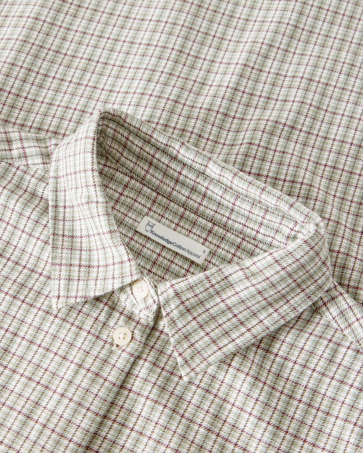 KnowledgeCotton Apparel - WMN Relaxed check shirt Shirts 7023 Green check