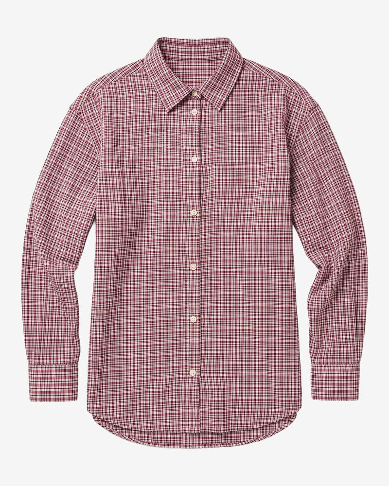 KnowledgeCotton Apparel - WMN Relaxed check shirt Shirts 7028 Pink check