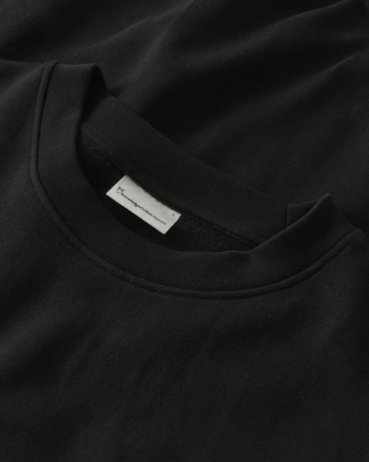 KnowledgeCotton Apparel - MEN Relaxed crew neck Sweats 1300 Black Jet