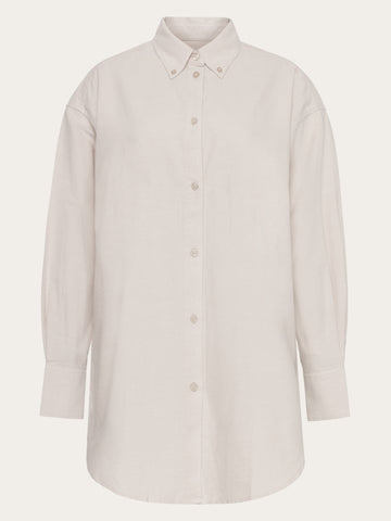 KnowledgeCotton Apparel - WMN Relaxed flannel shirt Shirts 1228 Light feather gray