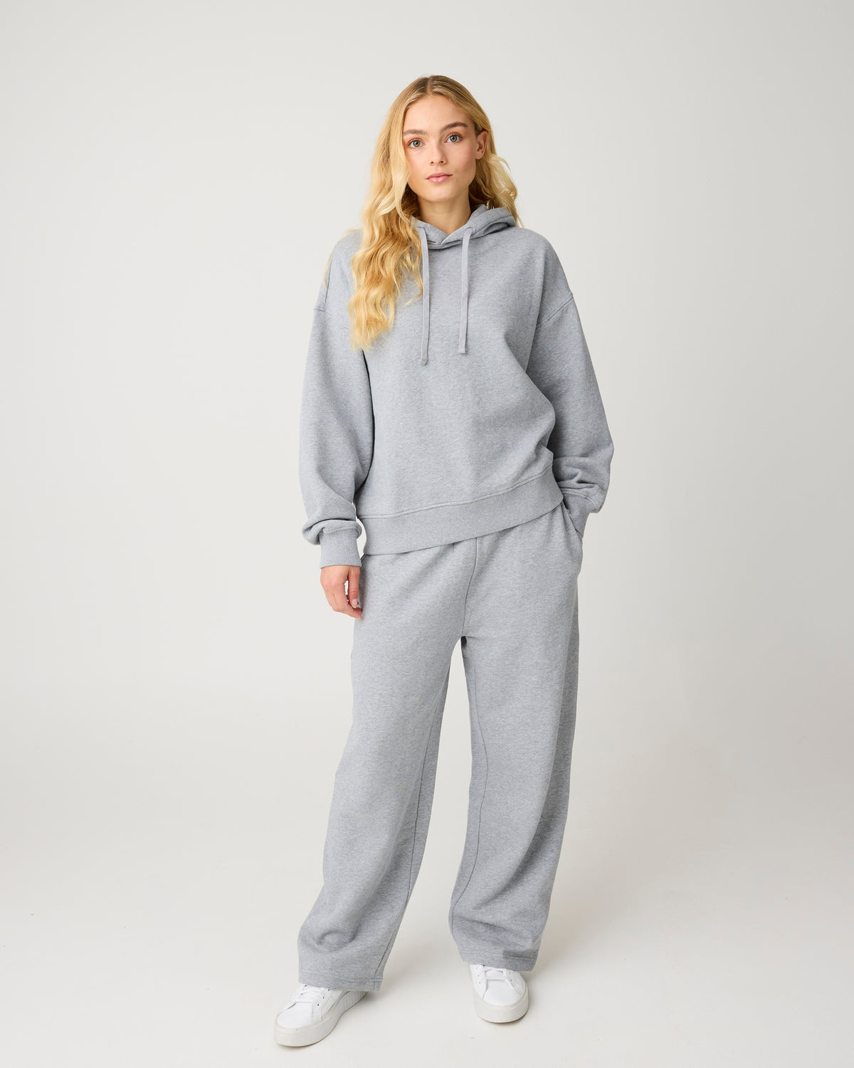 KnowledgeCotton Apparel - WMN Relaxed sweat pants Pants 1012 Grey Melange