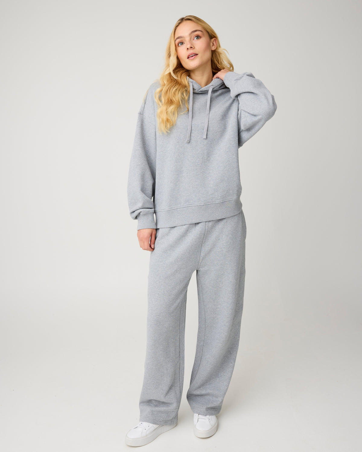 KnowledgeCotton Apparel - WMN Relaxed sweat pants Pants 1012 Grey Melange