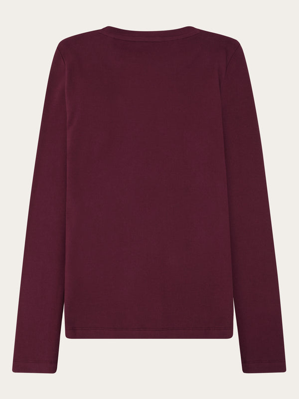 KnowledgeCotton Apparel - WMN Rib Scoop neck long sleeved Long Sleeves 1281 Fig