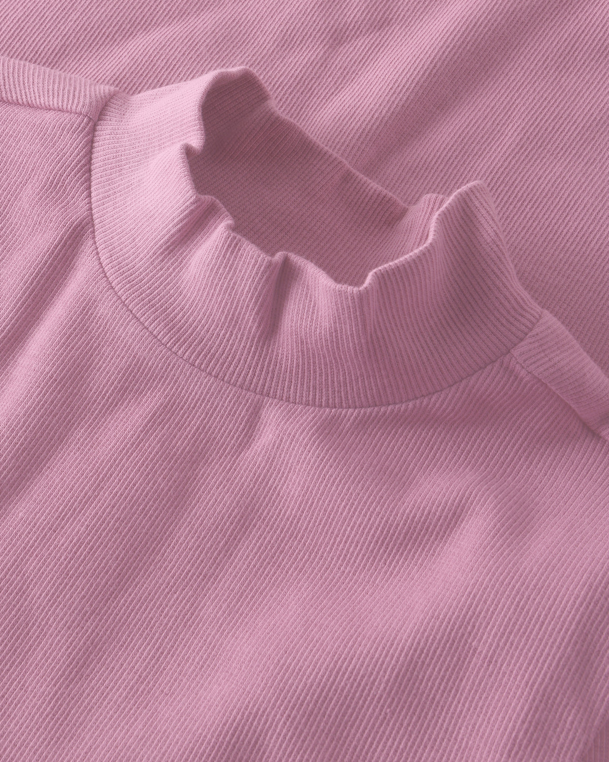 KnowledgeCotton Apparel - WMN Rib high neck LS Long Sleeves 1503 Orchid Haze