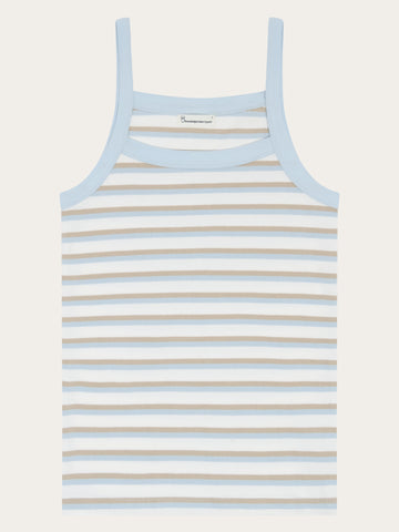 KnowledgeCotton Apparel - WMN Rib strap top T-shirts 8032 Multi color stripe