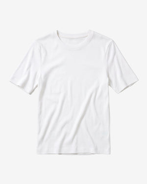KnowledgeCotton Apparel - WMN Rib t-shirt T-shirts 1007 Star White