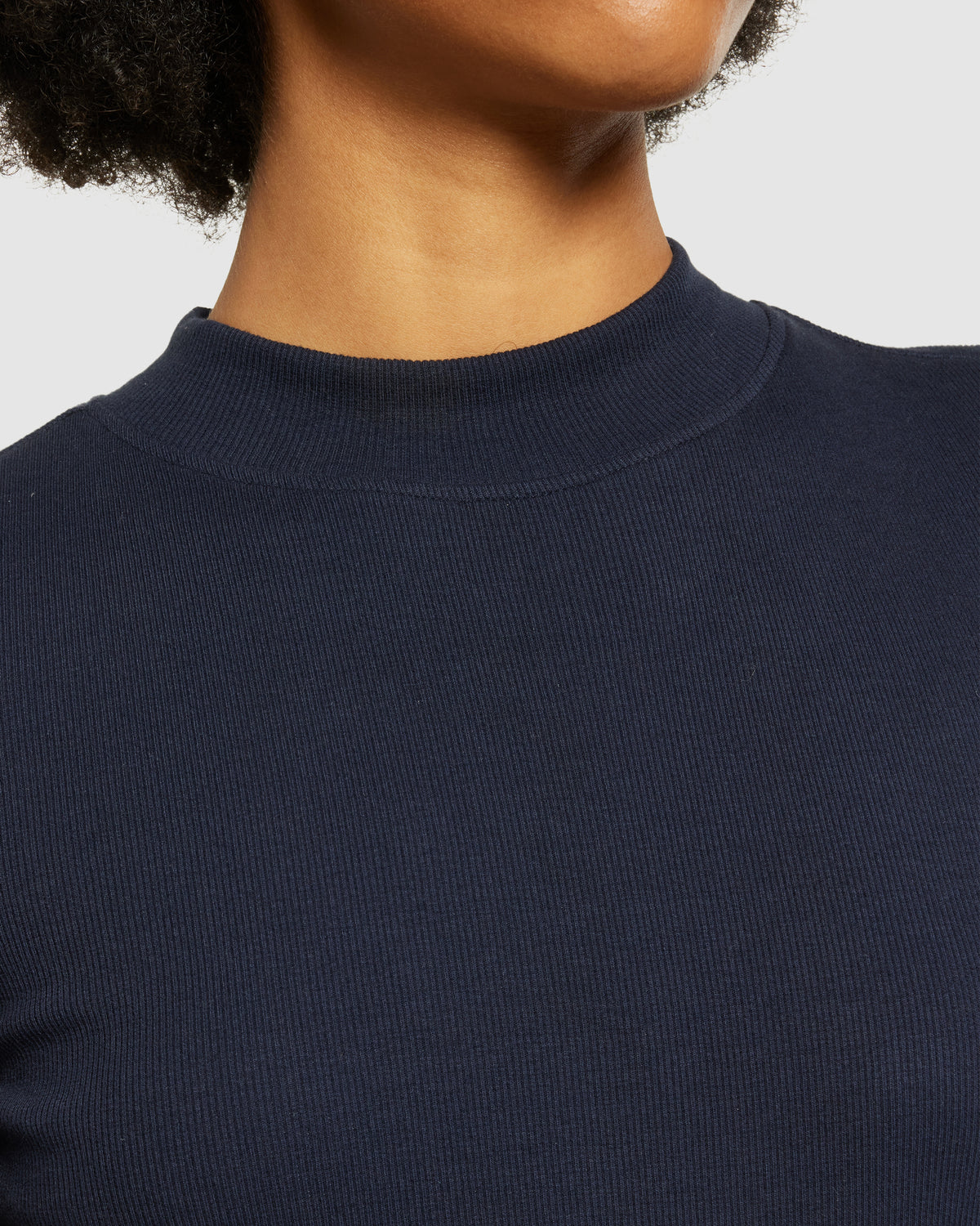 KnowledgeCotton Apparel - WMN Rib t-shirt T-shirts 1412 Night Sky