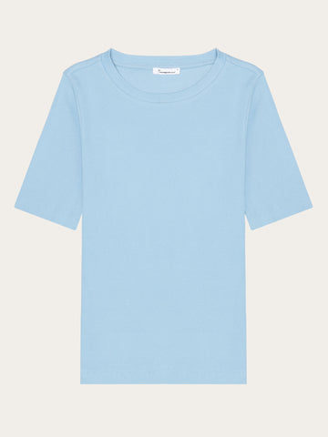 KnowledgeCotton Apparel - WMN Rib t-shirt T-shirts 1463 Glacier Lake