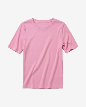 KnowledgeCotton Apparel - WMN Rib t-shirt T-shirts 1503 Orchid Haze
