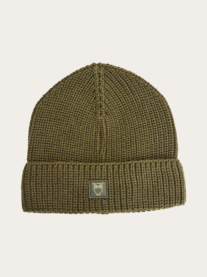 KnowledgeCotton Apparel - UNI Ribbing hat Hats 1090 Forrest Night