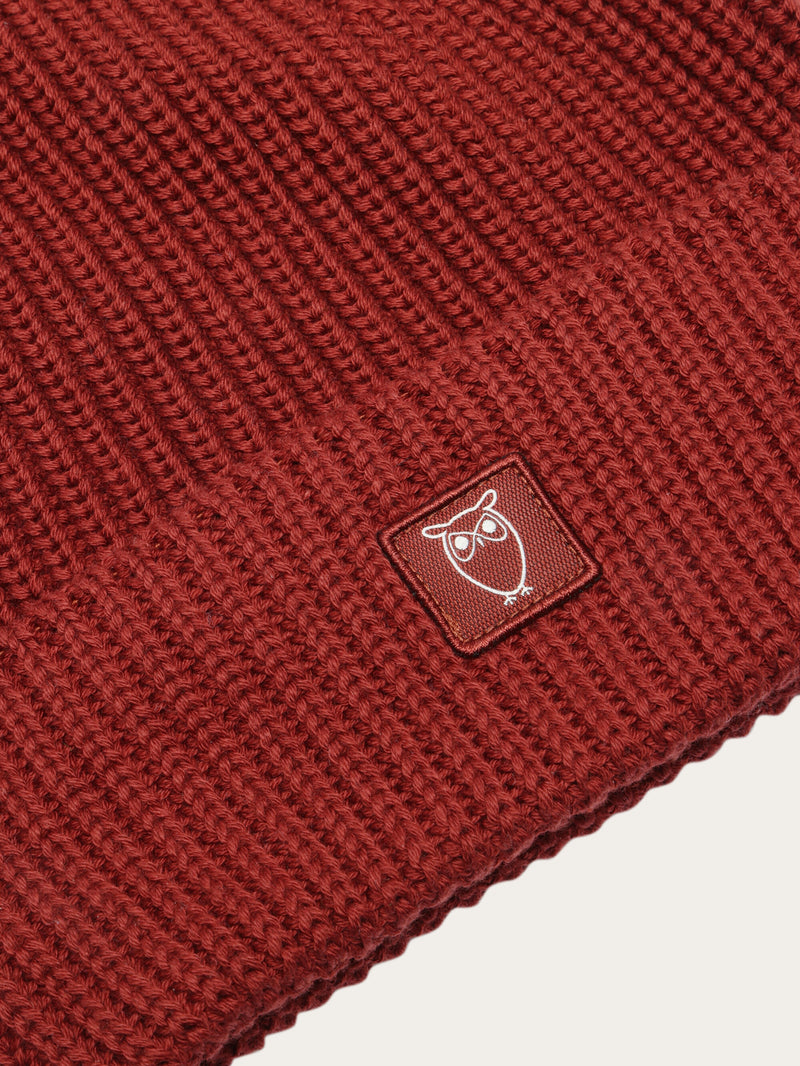 KnowledgeCotton Apparel - UNI Ribbing hat Hats 1478 Fired Brick