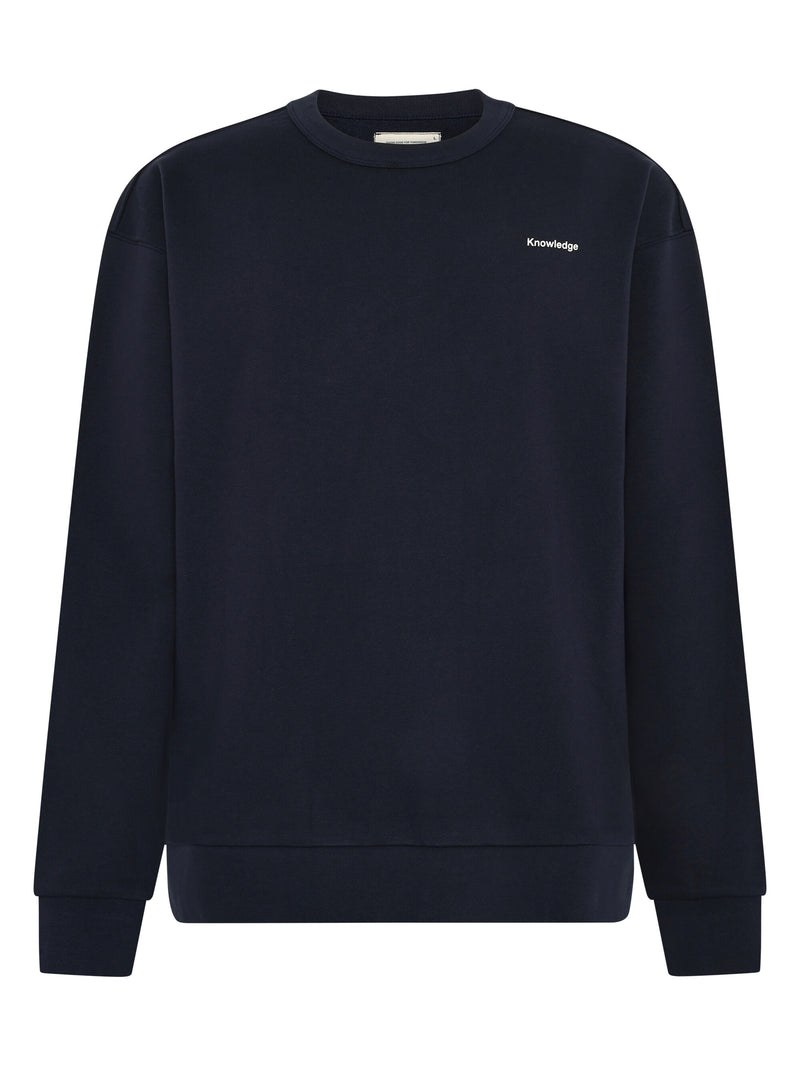 KnowledgeCotton Apparel - MEN SOS Organic Cotton Back Print Crew Neck - GOTS/Vegan Sweats 1412 Night Sky