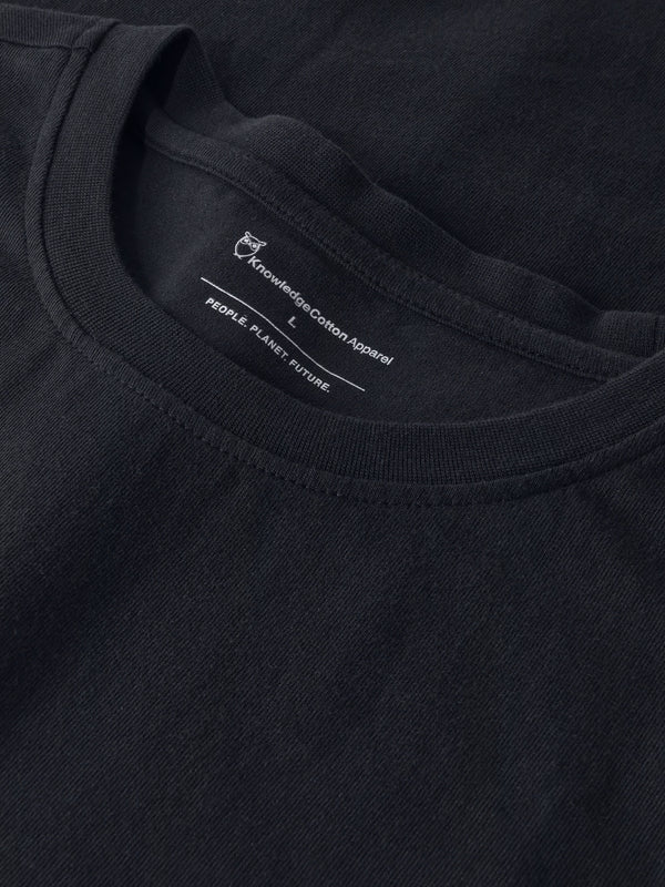 KnowledgeCotton Apparel - MEN SOS Regenerative Organic Cotton Chest Print T-Shirt GOTS/Vegan T-shirts 1412 Night Sky