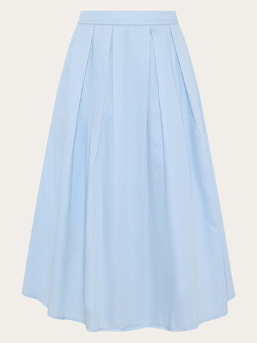 KnowledgeCotton Apparel - WMN Satin pleat skirt Skirts 1009 Skyway