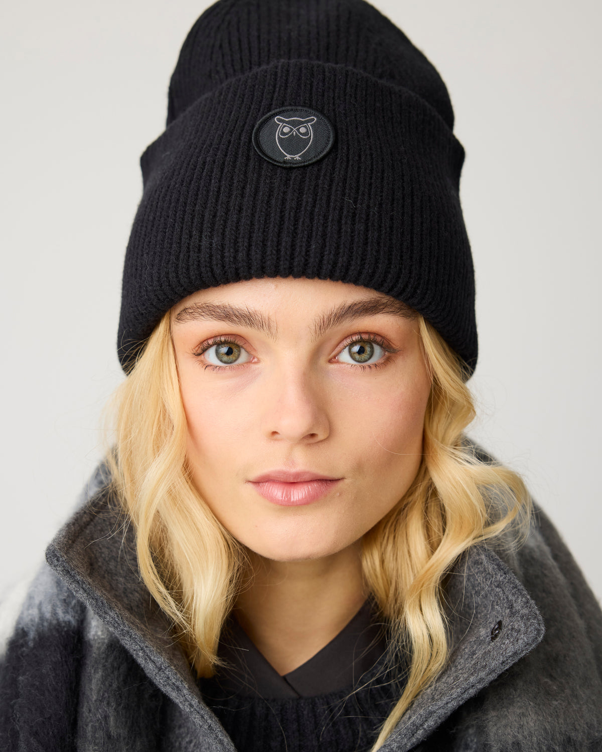 KnowledgeCotton Apparel - WMN Short wool jacket Jackets 1073 Dark Grey Melange