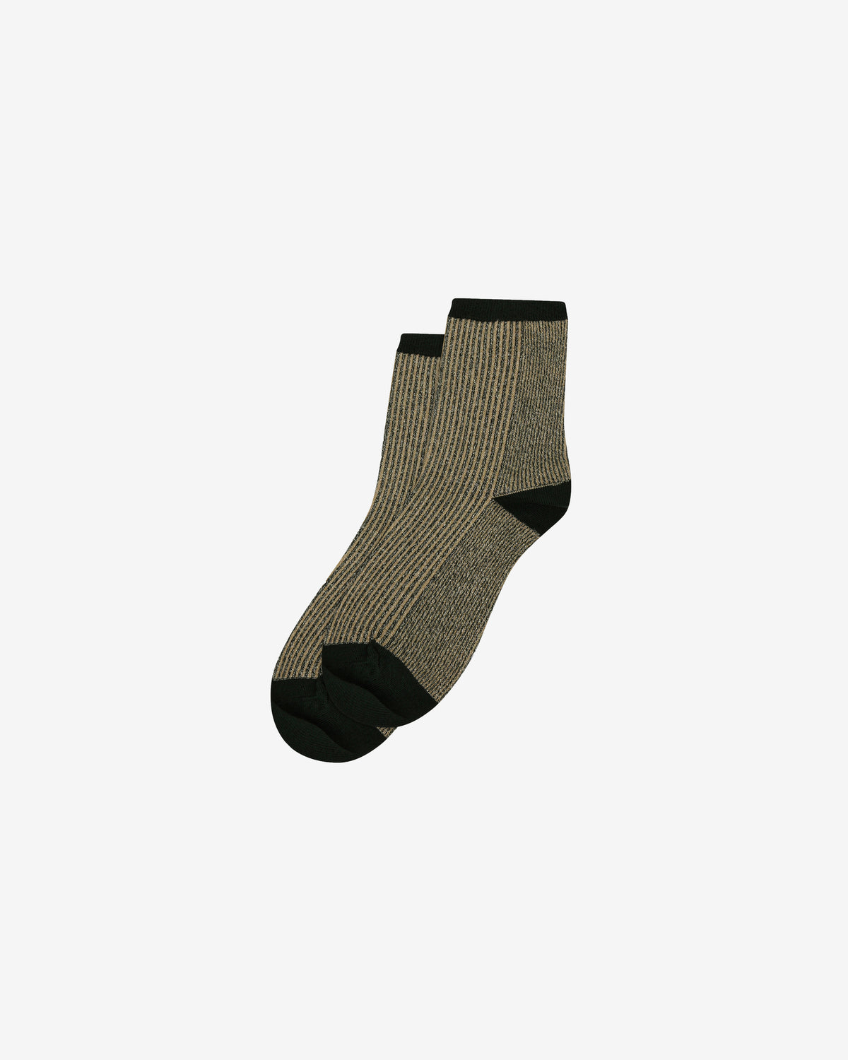 KnowledgeCotton Apparel - WMN Single pack Colorblock rib socks Socks 1362 Trekking Green