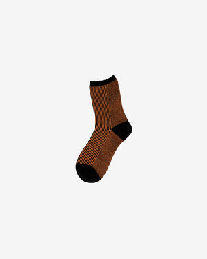 KnowledgeCotton Apparel - WMN Single pack Colorblock rib socks Socks 1367 Autumn Leaf