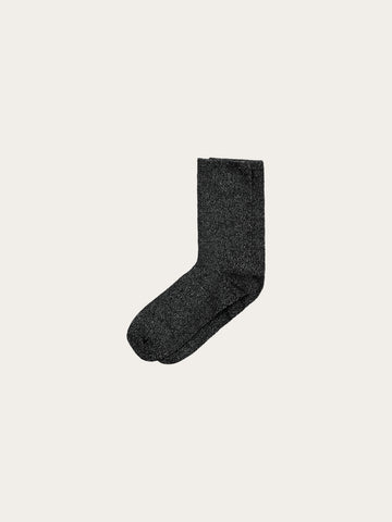 KnowledgeCotton Apparel - WMN Single pack Glitter socks Socks 1300 Black Jet