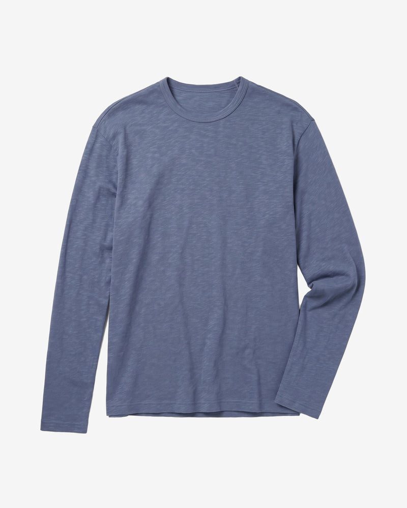 KnowledgeCotton Apparel - MEN Slub long sleeve t-shirt Long Sleeves 1226 Vintage Indigo