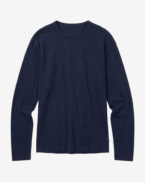 KnowledgeCotton Apparel - MEN Slub long sleeve t-shirt Long Sleeves 1412 Night Sky