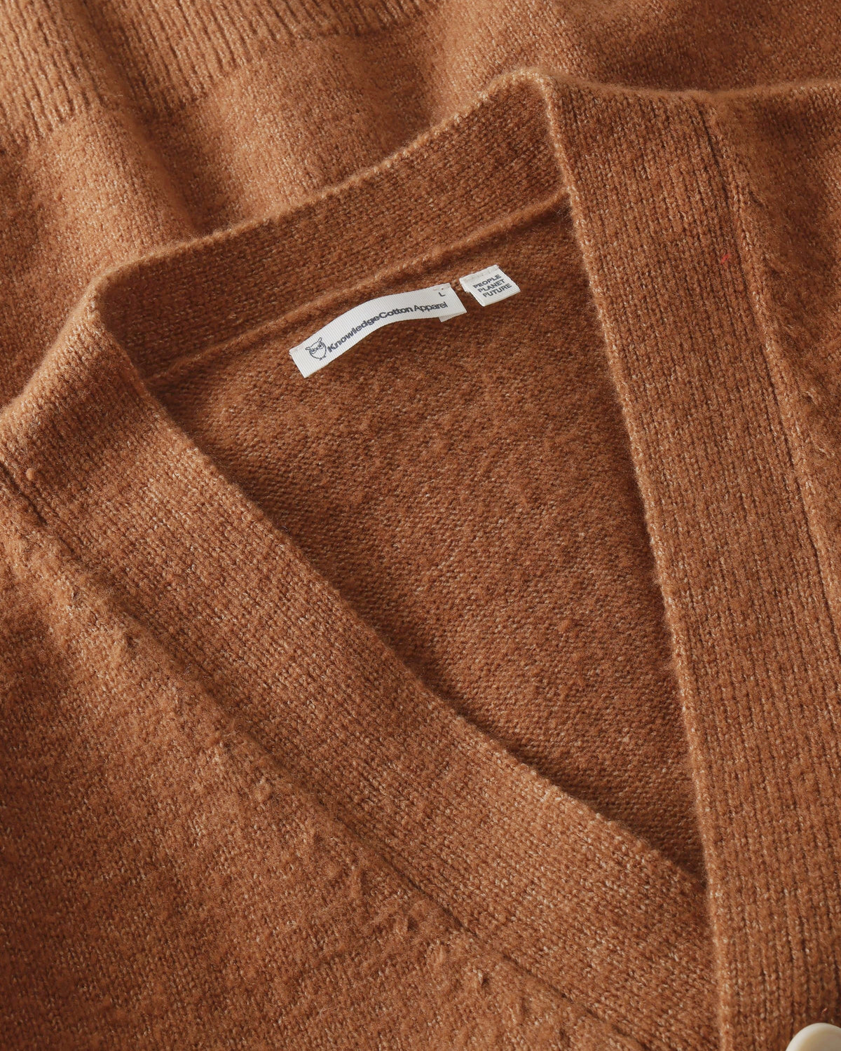 KnowledgeCotton Apparel - MEN Soufflé yarn cardigan Knits 1499 Lion