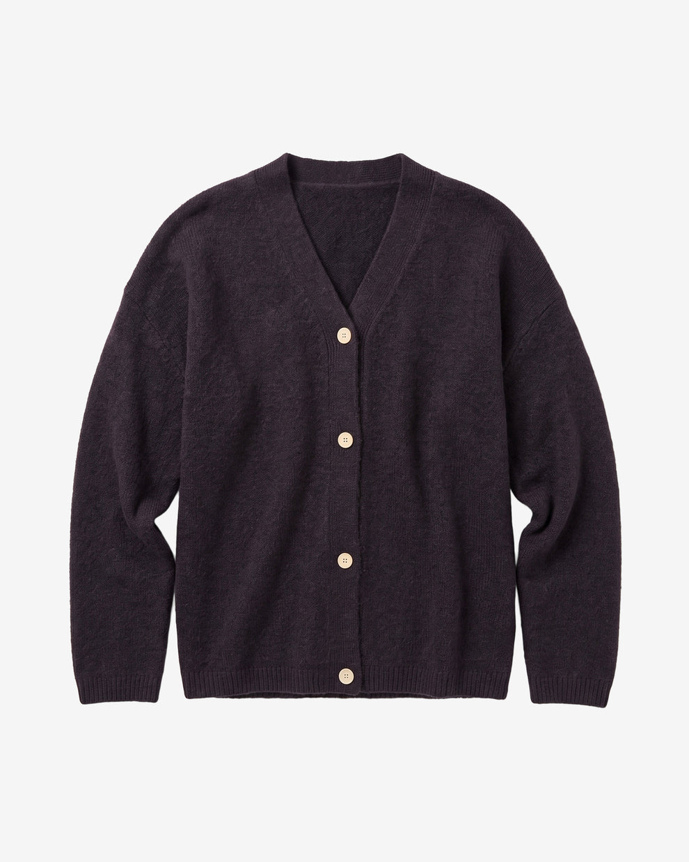 KnowledgeCotton Apparel - WMN Soufflé yarn cardigan Knits 1300 Black Jet